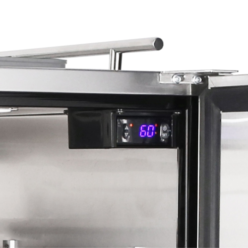 HCK 73 Cans 5.12 Cu. Ft. Outdoor Stainless Steel Fridge Built-In Beverage Refrigerator with Removable Shelves and Full Size Kegerator