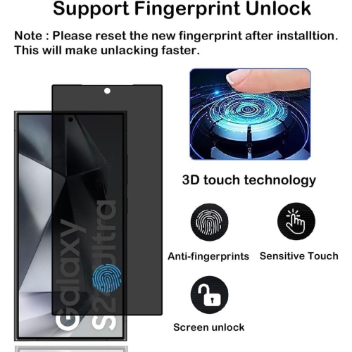 Privacy Screen Protector for Samsung S24 ULTRA, 9H Anti Spy Private Tempered Glass Film - FREE SHIPPING