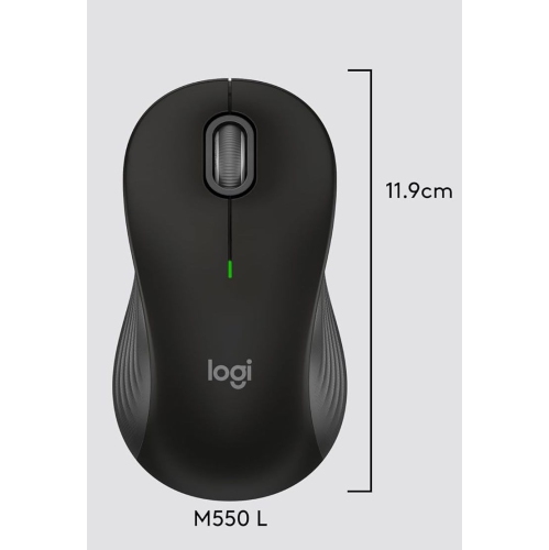 Refurbished Logitech Signature M550 L Full Size Wireless Mouse - for Large Sized Hands, 2-Year Battery, Silent Clicks, Bluetooth, Multi-Device