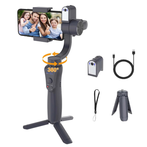 TUTT S5B Pro + AI Face Tracking Module 3 Axis Phone Gimbal Stabilizer 360° rotation handheld selfies for Smartphone Anti Shake Inception Mode + Power