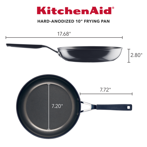 Poêle antiadhésive anodisée dure KitchenAid, 10 po, noir onyx