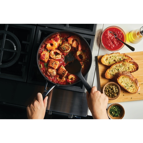 KitchenAid Hard Anodized Nonstick Saute Pan with Lid, 3-Quart, Onyx Black