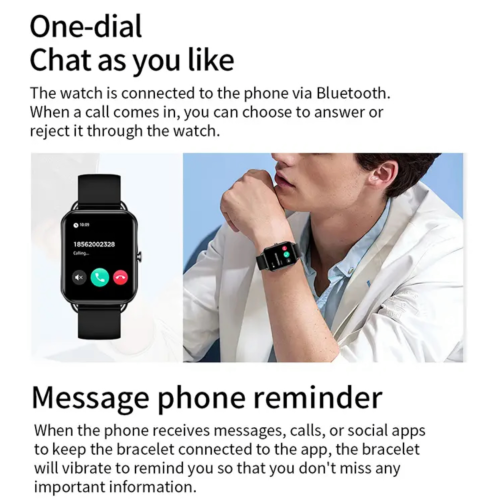 Montre intelligente classique pour hommes Femmes AMOLED écran tactile 1,65&nbsp;po BT Appels Montre intelligente Mise en forme Moniteur d'activité