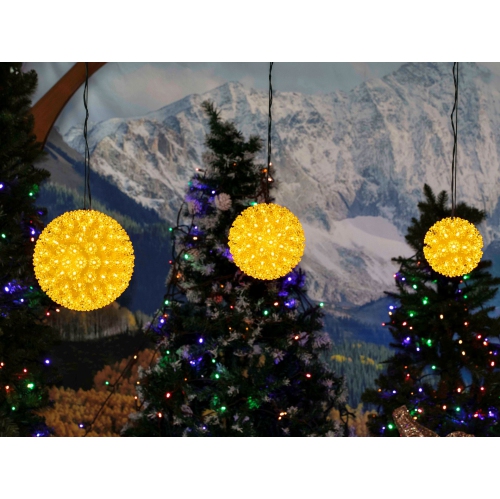 Novelty Lights LED Starlight Sphere, Ornament Ball Light, 5ft Hanging Cord with S Hook, 12ft Power Cord with Stackable Plug, Commercial Grade