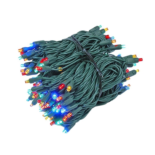 NOVELTY LIGHTS LLC  Novelty Lights 140 Light Led Chasing Christmas Mini Light Set, Warm White Wire, 46.5' Long In Green