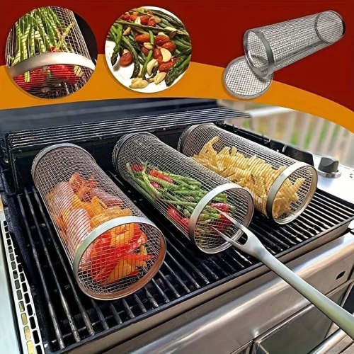 Stainless Steel Portable Barbecue Cooking Grill Net, Outdoor Camping Grilling