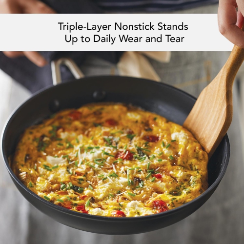 KitchenAid Hard Anodized Induction Frying Pan with Lid, 10-Inch, Matte Black