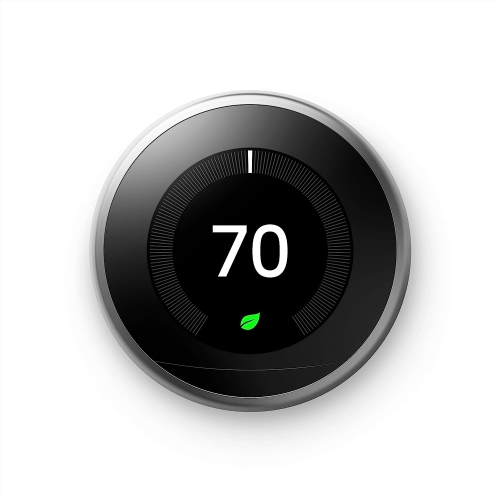Image 1 de 5.. Thermostat intelligent Wi-Fi Nest Learning de Google - acier inoxydable