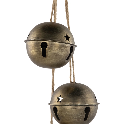 Cloches à franges suspendues à boucle à carreaux – 20 po – or