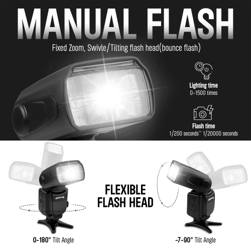 Universal Auto Flash w/ LCD Display by Ultimaxx, Slave Mode, Carry Pouch