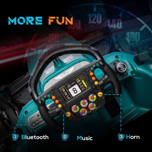 Qaba Aston Martin F1 Team AMR23 Licensed Electric Go Kart, 12V 3 MPH Kids Ride on Car with 4 Shock-Absorbing Wheels, Bluetooth, Remote Control,