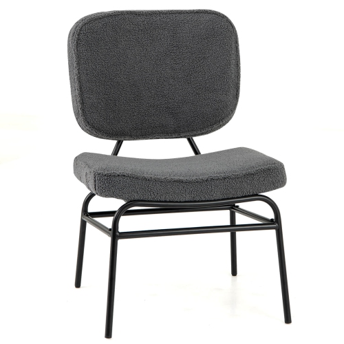 COSTWAY  1 PCs Upholstered Accent Chair With Sponge Padding Adjustable Foot Pads & Metal Frame