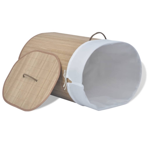 Poubelle ovale en bambou vidaXL pour la lessive, naturel