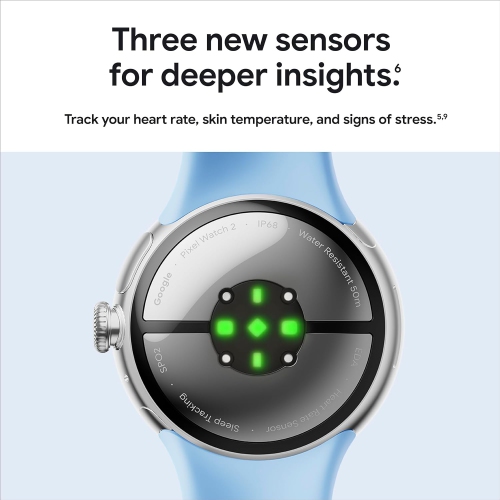 Boîte ouverte - Montre Pixel Watch 2 de Google 40 mm avec boîtier en aluminium doré et bracelet sport vert lichen