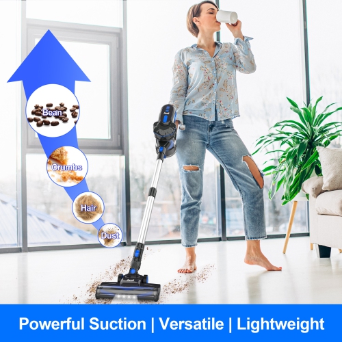 INSE V770 40Kpa Powerful Cordless Vacuum Cleaner with 2200mAh Battery 6-in-1 Rechargeable Battery up to 45mins Runtime Lightweight for Hardwood