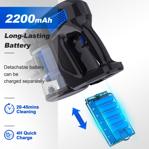 INSE V770 40Kpa Powerful Cordless Vacuum Cleaner with 2200mAh Battery 6-in-1 Rechargeable Battery up to 45mins Runtime Lightweight for Hardwood