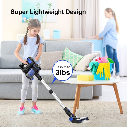 INSE V770 40Kpa Powerful Cordless Vacuum Cleaner with 2200mAh Battery 6-in-1 Rechargeable Battery up to 45mins Runtime Lightweight for Hardwood