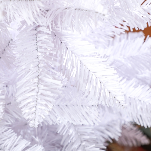 HOMCOM 6ft Tall Pencil Christmas Tree, Artificial Xmas Tree with 479 Branch Tips and Steel Base, Holiday Décor for Home Office, White