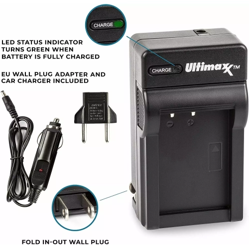 ULTIMAXX Travel Charger + Replacement Battery for Nikon ENEL15 - 2400 mah