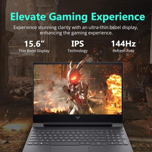 HP Victus 15.6" FHD 144Hz Gaming Laptop, AMD Ryzen 5-7535HS, 2TB PCIe SSD, 64GB RAM, AMD Radeon RX 6550M, Backlit Keyboard, Windows 11 Home, Silver,
