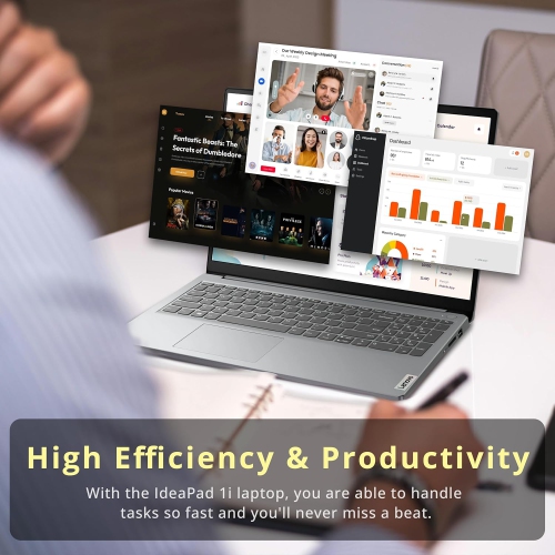 Lenovo IdeaPad 1i 15.6" FHD Business Laptop, Intel i5-1235U, 1.28TB Storage, 40GB RAM, Intel Iris Xe Graphics, Numeric Keypad, Win 11 Home, Gray