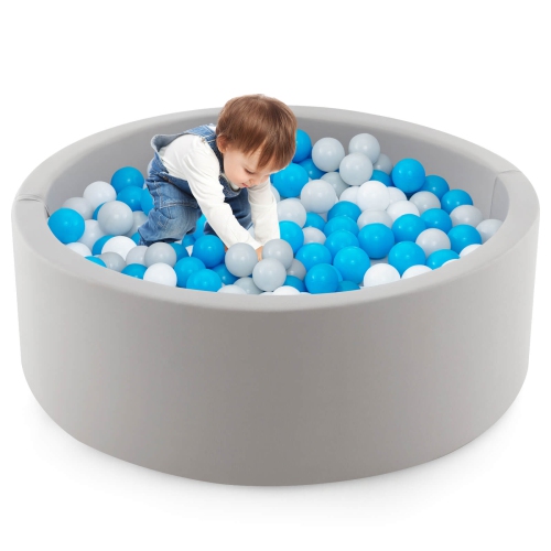 Costway 35.5 x 12 Soft Round Ball Pool for Toddlers Baby with 200 Ocean Balls