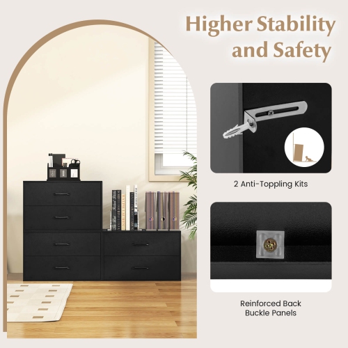 Costway 2-Drawer Dresser Stackable Horizontal Storage Organizer w/Handles