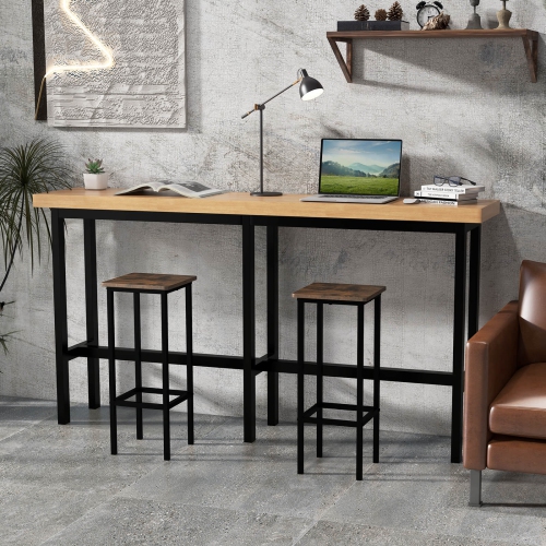 Costway 28" Bar Stools Set of 4 Backless Dining Stools with Footrest Sturdy Metal Frame