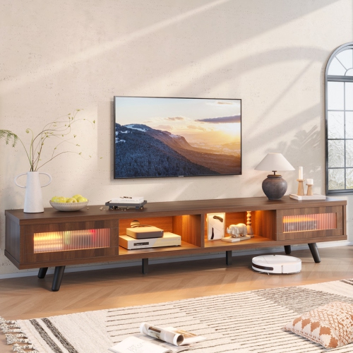 Bestier 70" Modern TV Stand, LED Media Console With Cable Management