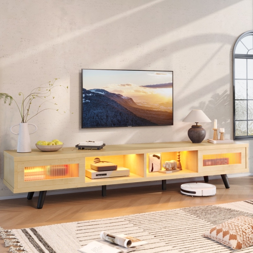 Bestier 70" Modern TV Stand, LED Media Console With Cable Management