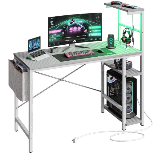 Bestier Gaming Computer Desk with Power Outlet