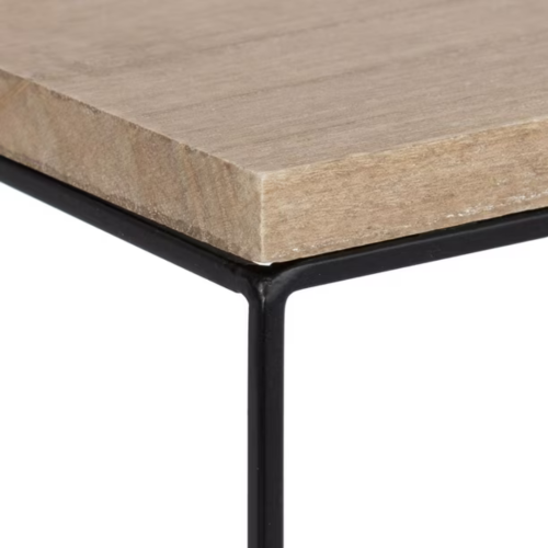 hometrends Boxton Wood and Metal Floating Wall Shelf Set, Set of 2