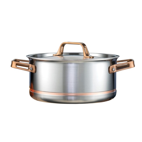 5L Meyer CopperClad 5-Ply Copper Core Stainless Steel Dutch Oven with lid, Made in Canada