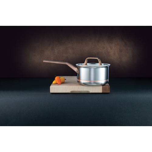 1.6L Meyer CopperClad 5-Ply Copper Core Stainless Steel Saucepan with lid, Made in Canada