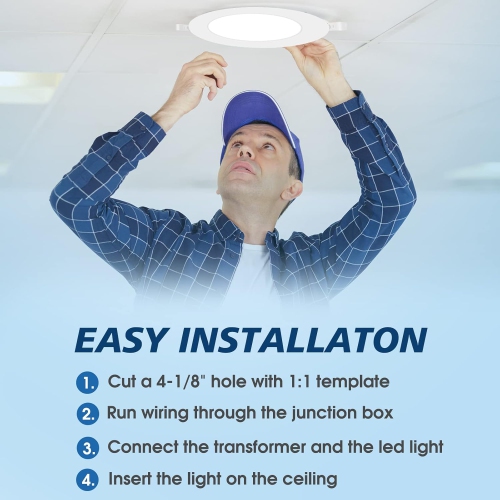 INCARLED 4Inch 5CCT LED Recessed Slim Pot Light with Junction Box, 9W 750LM Dimmable IC Rated Color Changeable Ceiling Lighting