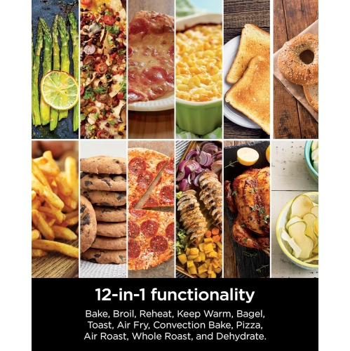 Ninja DCT401 12-in-1 Double Oven with FlexDoor, FlavorSeal & Smart Finish, Rapid Top Convection and Air Fry Bottom, Bake, Roast, Toast, Air Fry,