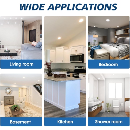 INCARLED 4Inch 5CCT LED Recessed Slim Pot Light with Junction Box, 9W 750LM Dimmable IC Rated Color Changeable Ceiling Lighting