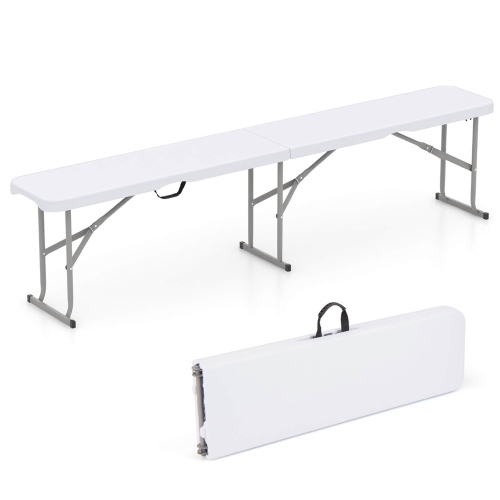 Banc pliable portatif 1 pièces de Costway avec poignées pratiques, pieds antidérapants, pieds robustes en métal
