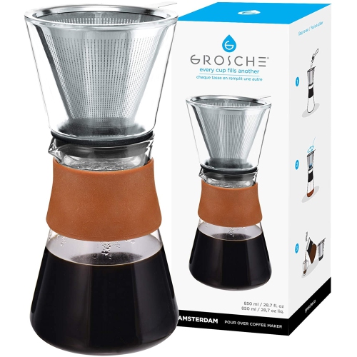 GROSCHE AMSTERDAM pour Over Coffee Maker | Filtre à café réutilisable