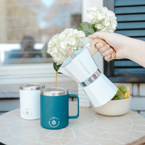 GROSCHE MILANO Stovetop Espresso Maker 6 Espresso Cups Moka Pot | Home Espresso Coffee Maker - White