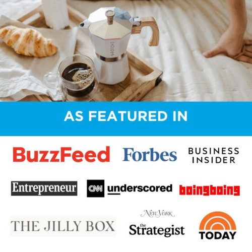 GROSCHE MILANO Stovetop Espresso Maker 6 Espresso Cups Moka Pot | Home Espresso Coffee Maker - White