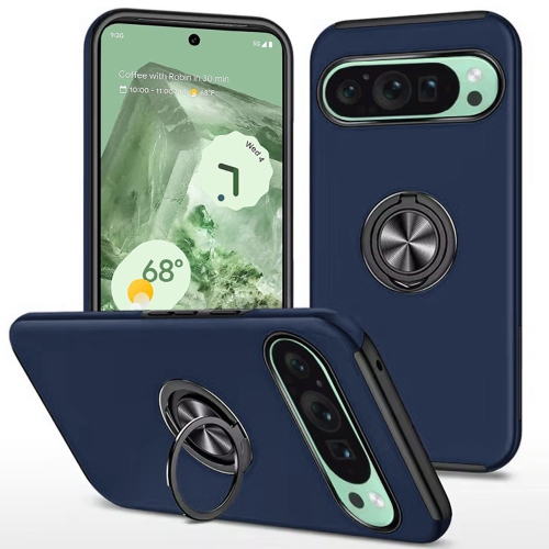 [CS] Hybrid Magnetic Kickstand Invisible Ring Case Cover for Google Pixel 9 Pro XL, Navy
