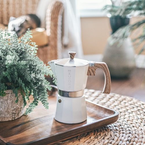 GROSCHE MILANO Stovetop Espresso Maker 9 Espresso Cups Moka Pot | Home Espresso Coffee Maker - White