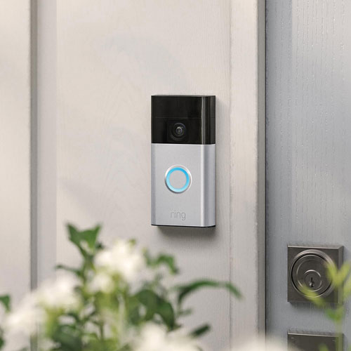 Ring Battery Doorbell with Head-to-Toe HD Video, Live View, Two-Way Talk & Motion Detection - Satin Nickel