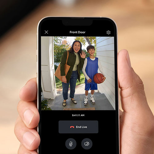 Sonnette de porte à batterie de Ring avec vue HD de la tête aux pieds, vue en direct, communication bidirectionnelle et détection de mouvement -