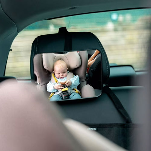 Miroir classique à DEL pour siège d'auto pour bébé EZI - Noir - Fait de plastique recyclé