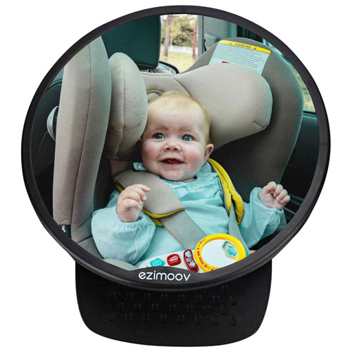 Miroir rond à DEL pour siège d'auto de bébé EZI - Noir - Fait de plastique recyclé