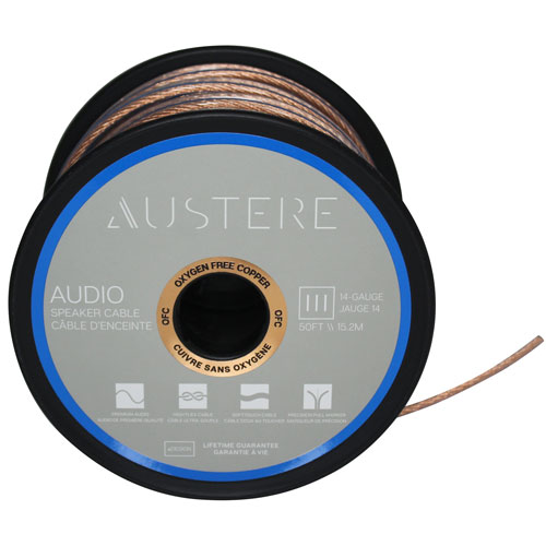 Câble de haut-parleur 14AWG de 15 m III d'Austere