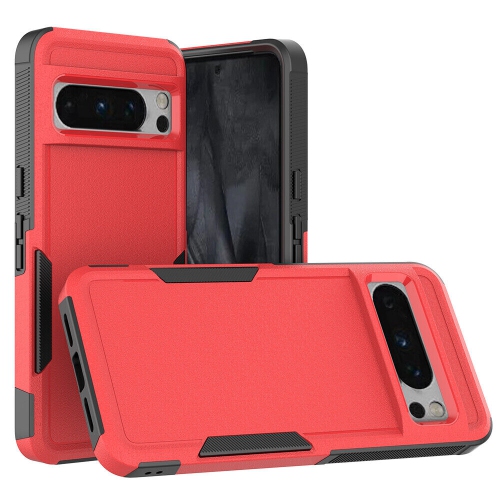 [CS] Dual Layers Heavy Duty Rubber Armor Bumper Hard Case Cover for Google Pixel 9 Pro XL, Red