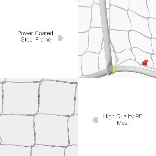 Soozier 6ft x 4ft Soccer Goal, Practice Soccer Net with Metal Frame, PE Mesh, Youth Training Goal Set with Ground Stakes, Easy Assembly, White